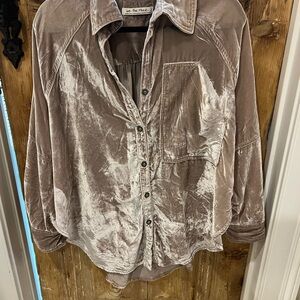 We The Free Velvet Shirt taupe